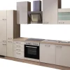 Flex-Well Exclusiv Einbauküchen|Kühlschränke<Küchenzeile Orlando 310 cm Kaschmir Glanz - Sonoma Eiche