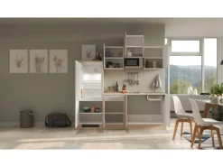 Discount Flex-Well Exclusiv Küchenzeile Orlando 210 cm Kaschmir Glanz - Sonoma Eiche