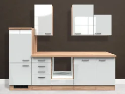 Flex-Well Exclusiv Küchenschränke|Einbauküchen<Küchenzeile Valero 280 cm ohne E-Geräte Hochglanz Weiß