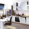 Flex-Well Exclusiv Herde|Kühlschränke<Küchenzeile Valero 280 cm Hochglanz Weiß-Sonoma Eiche