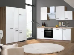 Online Flex-Well Exclusiv Küchenzeile Valero 360 cm Hochglanz Weiß
