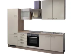 Flex-Well Exclusiv Küchenzeile Orlando 270 cm Kaschmir Glanz-Sonoma Eiche