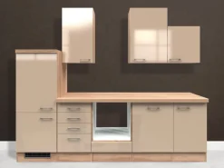 Flex-Well Exclusiv Kühlschränke|Küchenschränke<Küchenzeile Orlando 280 cm ohne E-Geräte Kaschmir Glanz