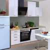 Flex-Well Exclusiv Kochfelder|Herde<Küchenzeile Valero 220 cm Hochglanz Weiß-Sonoma Eiche