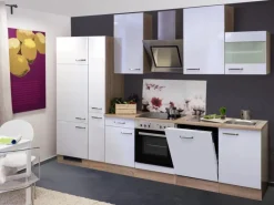 Flex-Well Exclusiv Küchenzeile Valero 310 cm Hochglanz Weiß< Kühlschränke|Küchenschränke
