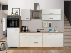 Flex-Well Exclusiv Küchenzeile Vintea 270 cm Magnolia-Lancelot Oak< Kühlschränke|Einbauküchen