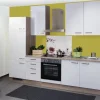 Outlet Flex-Well Exclusiv Küchenzeile Valero 270 cm Hochglanz Weiß-Sonoma Eiche