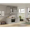 Flex-Well Exclusiv Einbauküchen<Küchenzeile 1701-016 Lund 220 cm Lichtgrau glänzend-Rauchgrau