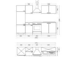 Flex-Well Exclusiv Küchenzeile Cara 270 cm Schilfgrün matt - Artisan Eiche< Kühlschränke|Einbauküchen