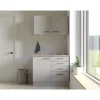 Best Flex-Well Exclusiv Miniküche Lund 100 cm Lichtgrau glänzend-Rauchgrau