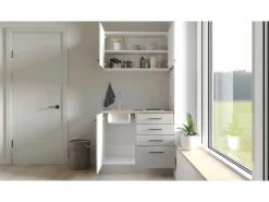 Best Flex-Well Exclusiv Miniküche Lund 100 cm Lichtgrau glänzend-Rauchgrau