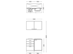 Flex-Well Exclusiv Miniküche Vintea 100 cm Magnolia matt - Lancelot Oak< Miniküchen|Kochfelder