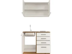 Flex-Well Exclusiv Miniküche Vintea 100 cm Magnolia matt - Lancelot Oak< Miniküchen|Kochfelder