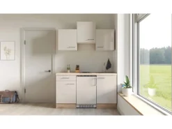 Flex-Well Exclusiv Singleküche Orlando 150 cm Kaschmir Glanz - Sonoma Eiche< Single-Küchen|Kühlschränke