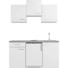 Flex-Well Exclusiv Single-Küchen|Miniküchen<Singleküche Joelina 150 cm Weiß matt - Beton Grau