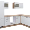 Flex-Well Exclusiv Winkelküchen|Küchenschränke<Winkelküche Valero 280 cm ohne E-Geräte Hochglanz Weiß