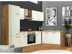 Flex-Well Exclusiv Winkelküche Vintea 280x170 cm Magnolia-Lancelot Oak< Winkelküchen|Einbauküchen