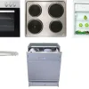 Outlet Flex-Well Küchengeräte-Set 4 Herd Kühlschrank Geschirrspüler + Dunstabzugshaube