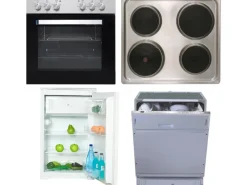 Flex-Well Backöfen|Kühlschränke<Küchengeräte-Set 2 mit Einbauherd Einbaukühlschrank + Geschirrspüler