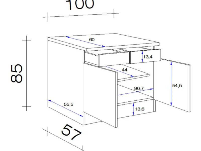 Flex-Well Classic Flex-Well Küchen-Unterschrank mit Arbeitsplatte Lucca 100 cm< Küchenschränke