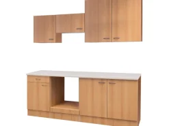 Flex-Well Classic Flex-Well Küchenzeile 210 cm ohne E-Geräte Nano Buche< Einbauküchen|Küchenschränke