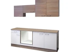Flex-Well Classic Flex-Well Küchenzeile 210 cm ohne E-Geräte Florida Weiß - Sonoma Eiche< Einbauküchen