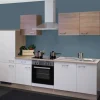 Flex-Well Classic Flex-Well Küchenzeile Florida 280 cm Weiß Matt - Sonoma Eiche< Einbauküchen|Küchenschränke