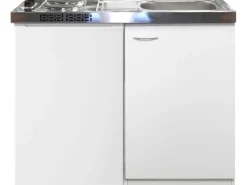 Flex-Well Miniküche Pantry 100 cm Weiß< Single-Küchen|Pantryküchen