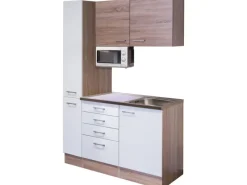Flex-Well Classic Flex-Well Singleküche 130 cm Florida Weiß-Sonoma Eiche