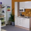 Flex-Well Exclusiv Single-Küchen|Miniküchen<Flex-Well Singleküche 130 cm Orlando Kaschmir Glanz-Sonoma Eiche