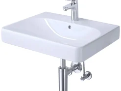 Clearance Geberit Waschbecken Smyle Square 60 cm inkl. Armatur Weiß