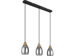 Online Globo Hängeleuchte Reid Schwarz/Holzfarben 55 x 10 cm 3-flammig