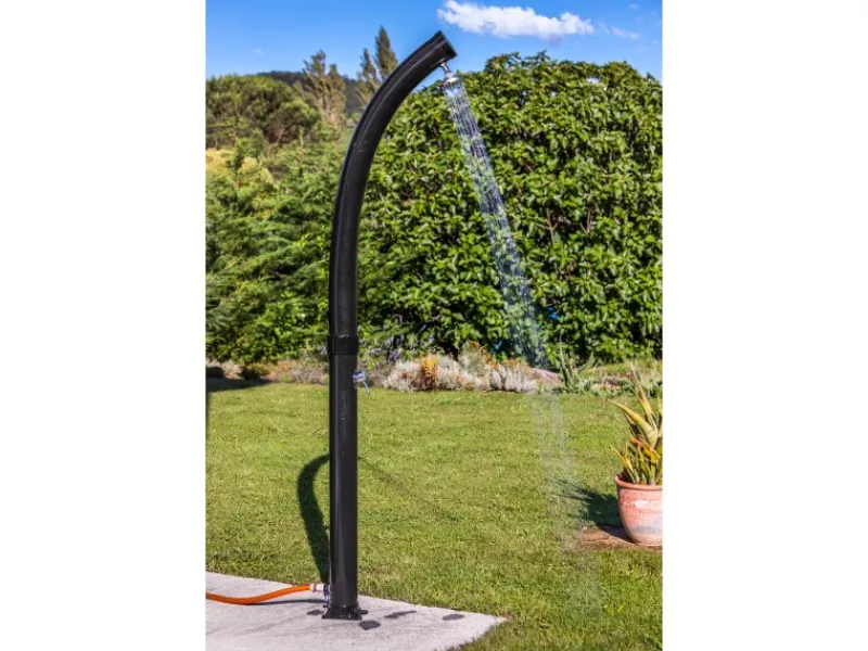 Gre Solardusche Gebogen aus PVC 22 l Schwarz< Einhebelmischer