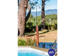 Gre Solardusche Holzoptik aus PVC 9 l Holzfarben< Einhebelmischer