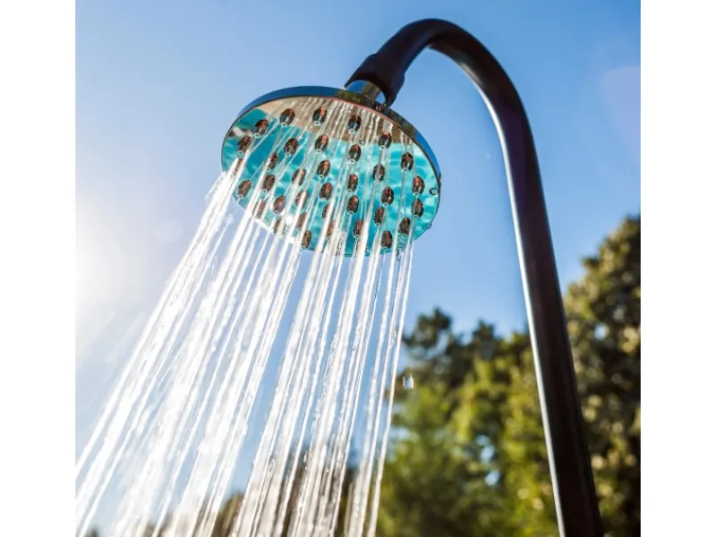 Gre Solardusche Holzoptik aus PVC 9 l Holzfarben< Einhebelmischer
