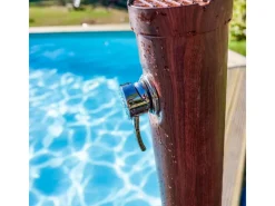 Gre Solardusche Holzoptik aus PVC 9 l Holzfarben< Einhebelmischer