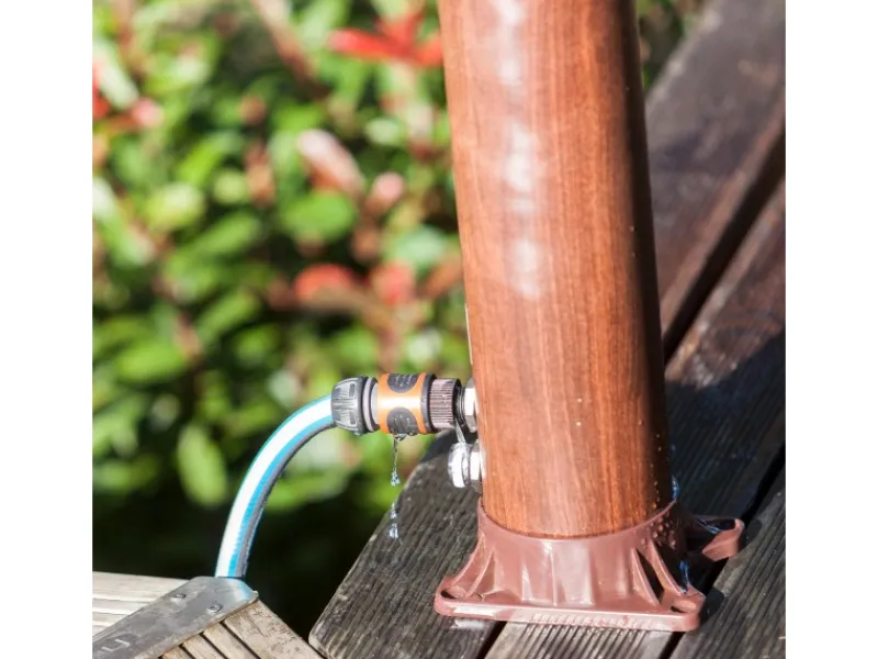 Gre Solardusche Holzoptik aus PVC 9 l Holzfarben< Einhebelmischer