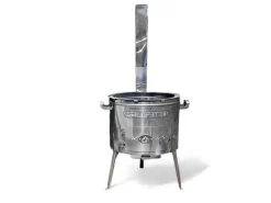 Grillpeter Utschak Set MultiFlame mit18l Kazan und Pfanne-Deckel aus Gusseisen< Pfannen