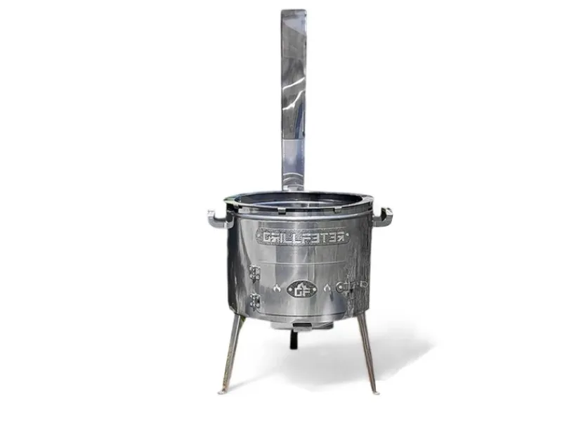 Grillpeter Utschak Set MultiFlame mit18l Kazan und Pfanne-Deckel aus Gusseisen< Pfannen