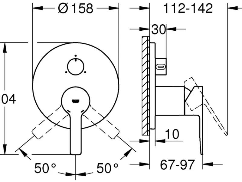 Grohe Einhebelmischer<Einhandbatterie mit 3-Wege-Umstellung Lineare