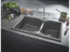 New Grohe Einhand-Spültischbatterie Minta Chrom C-Auslauf