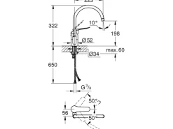 Grohe Einhand-Spültischbatterie Euroeco Special Chrom< Einhebelmischer
