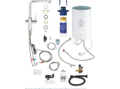 Grohe Einhebelmischer<Einhand-Spültischbatterie und Boiler Red Duo Size-M Chrom