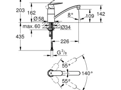 Grohe Einhand-Spültischbatterie Eurosmart C DN 15< Einhebelmischer