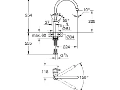 Grohe Einhand-Spültischbatterie Concetto Supersteel< Einhebelmischer