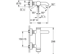 Grohe Einhebelmischer<Einhand-Wannenbatterie Essence