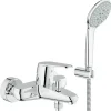 Grohe Einhebelmischer<Einhand-Wannenbatterie Eurodisc C DN 15 mit Brausegarnitur
