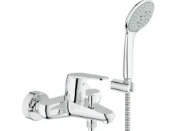 Grohe Einhebelmischer<Einhand-Wannenbatterie Eurodisc C DN 15 mit Brausegarnitur