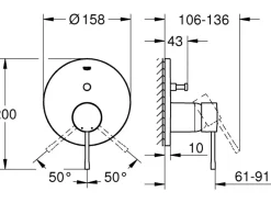 Grohe Einhand-Wannenbatterie Essence für Unterputz< Einhebelmischer