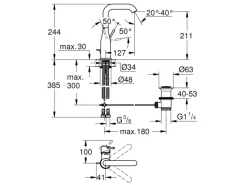New Grohe Einhand-Waschbeckenarmatur Essence L-Size Warm Sunset gebürstet Bronze Gebürstet